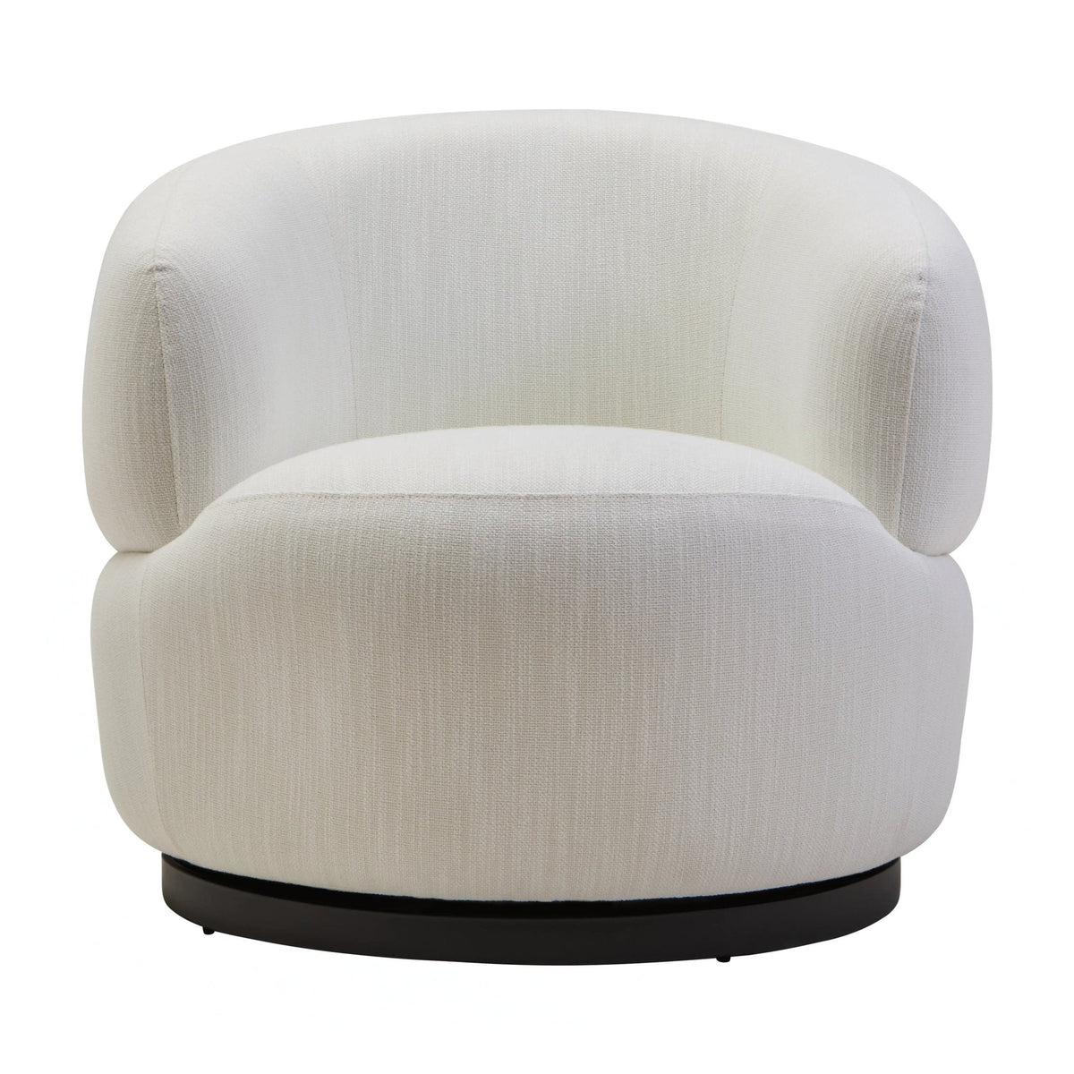 Swell Textured Cream Curved Swivel Chair