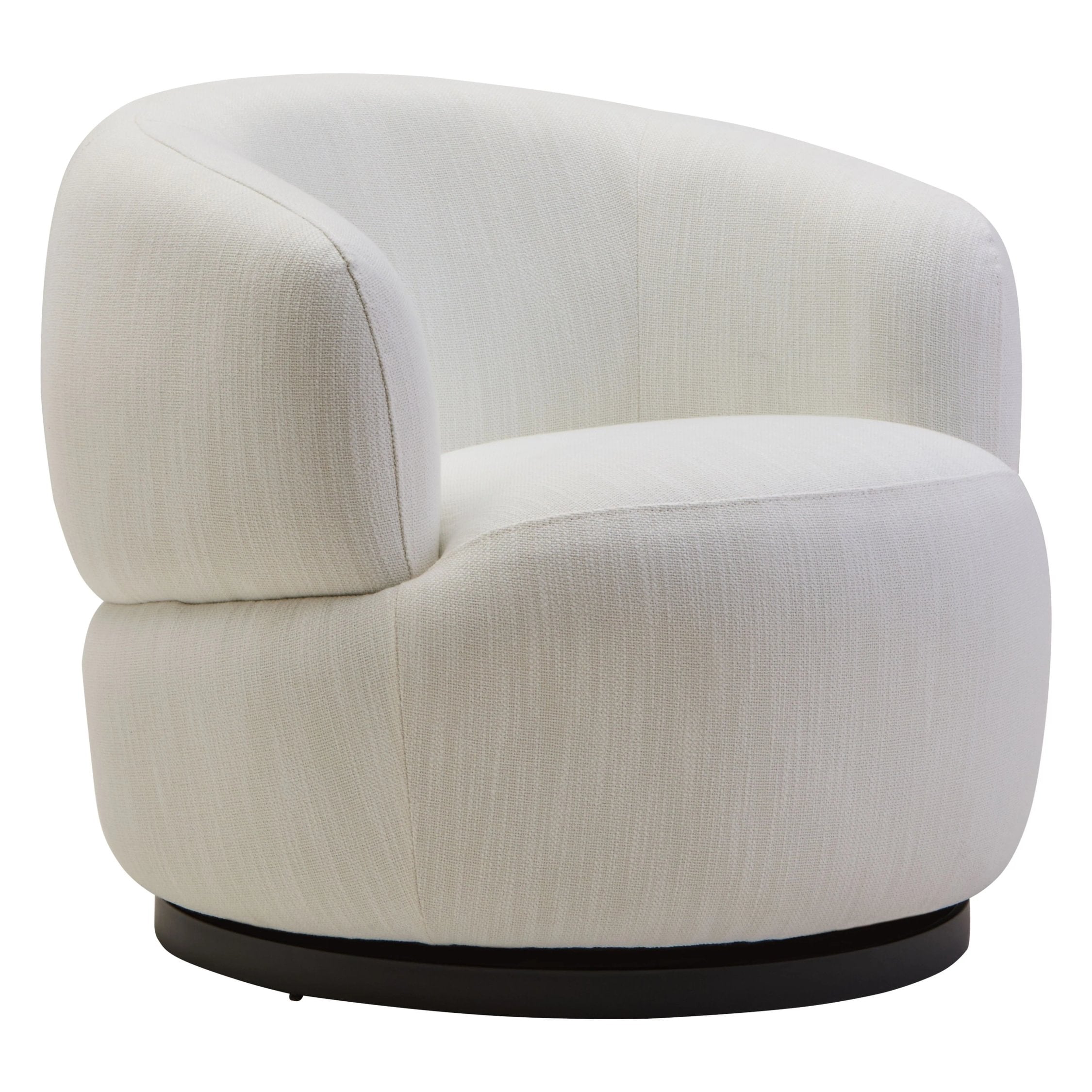 Swell Textured Cream Curved Swivel Chair