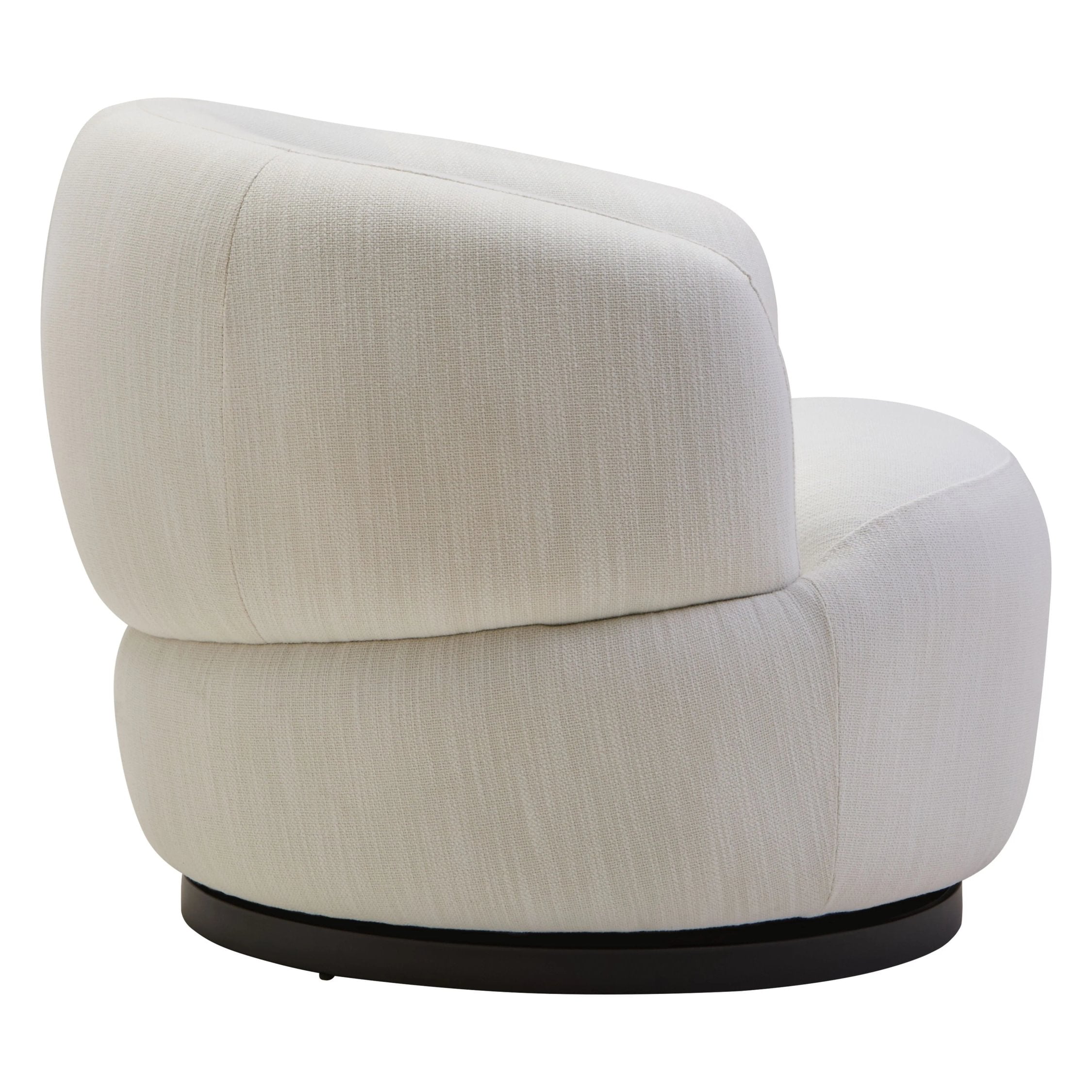 Swell Textured Cream Curved Swivel Chair