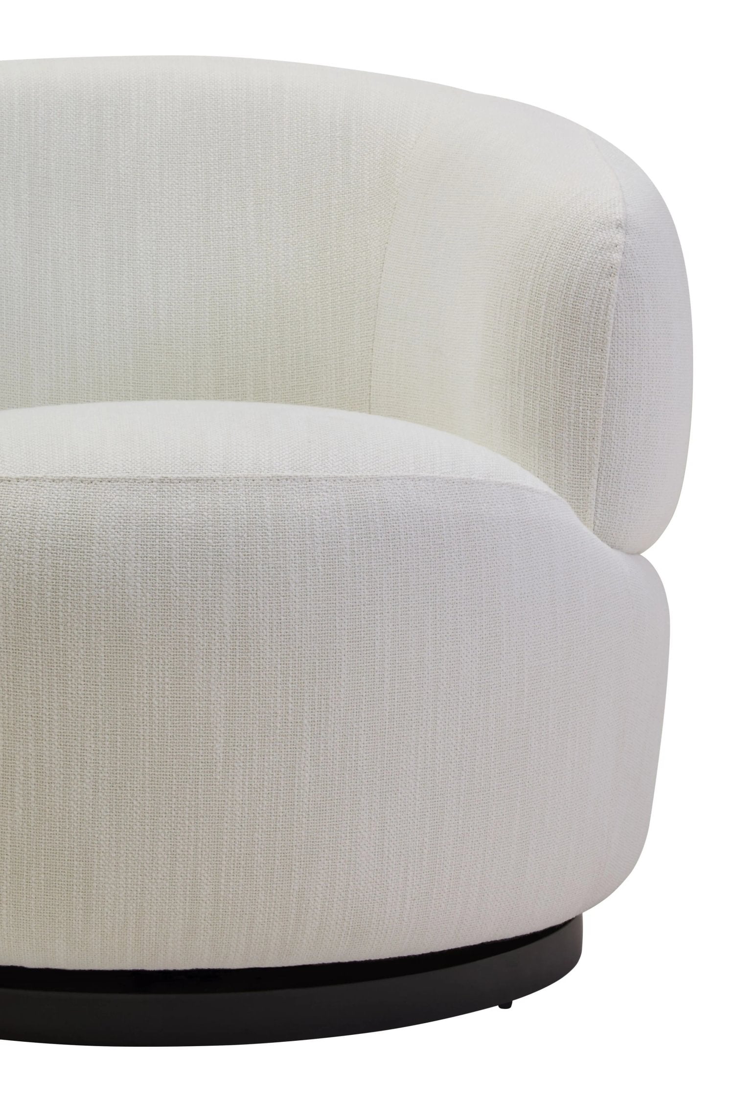 Swell Textured Cream Curved Swivel Chair