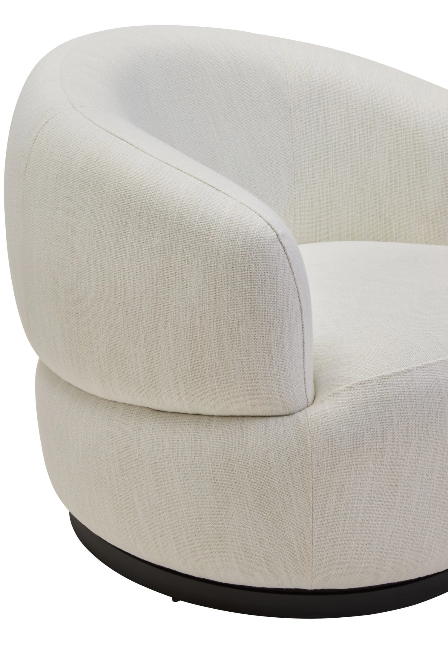 Swell Textured Cream Curved Swivel Chair