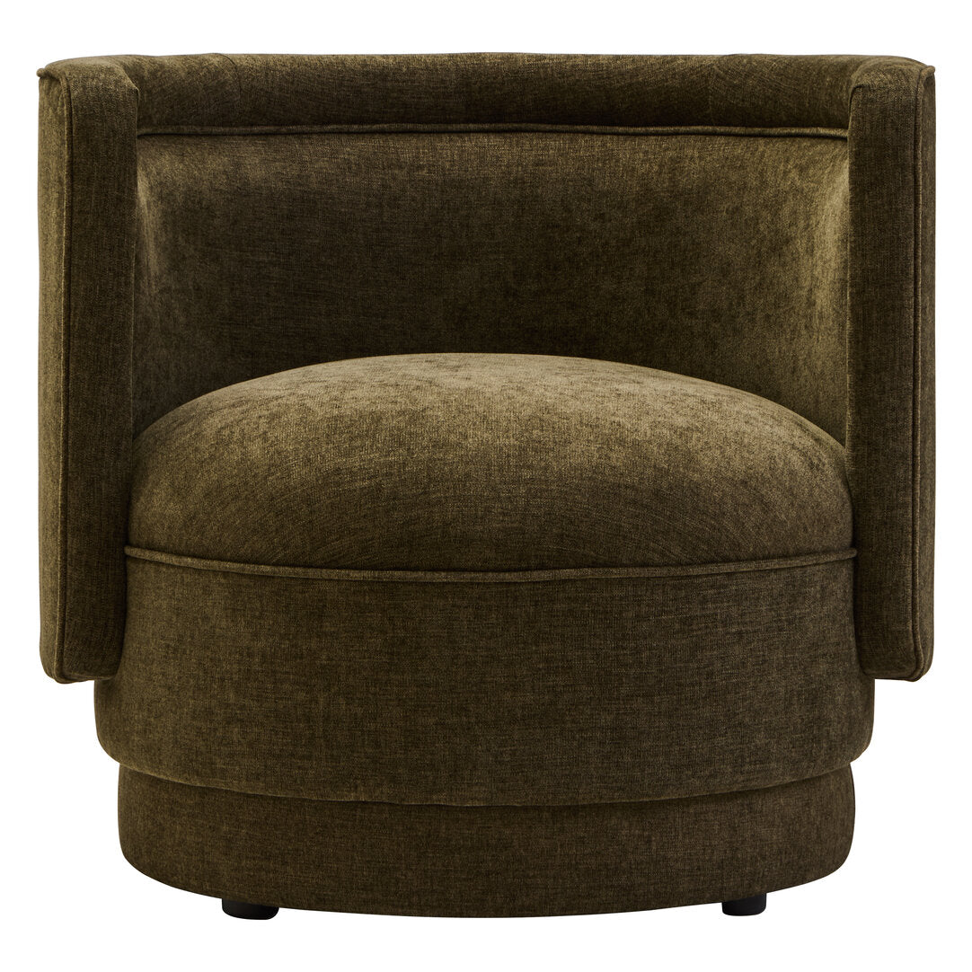 Hudson Forest Green Chenille Curved Chair