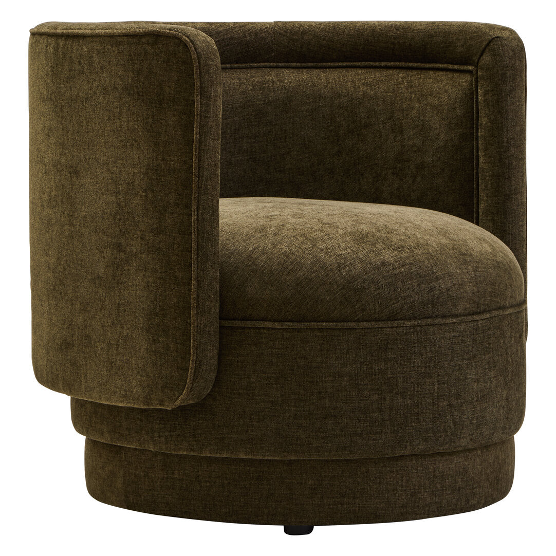 Hudson Forest Green Chenille Curved Chair