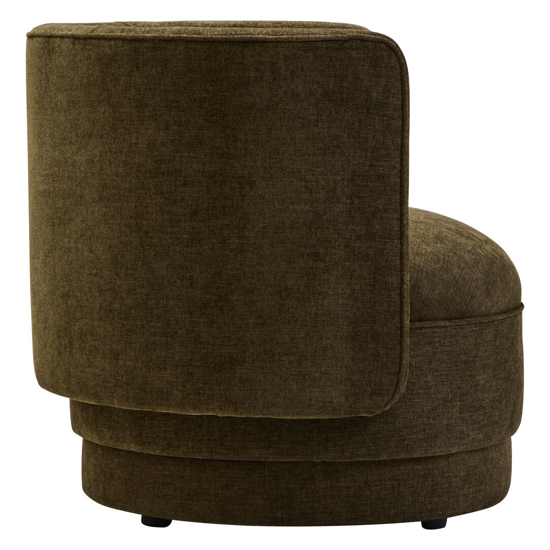 Hudson Forest Green Chenille Curved Chair