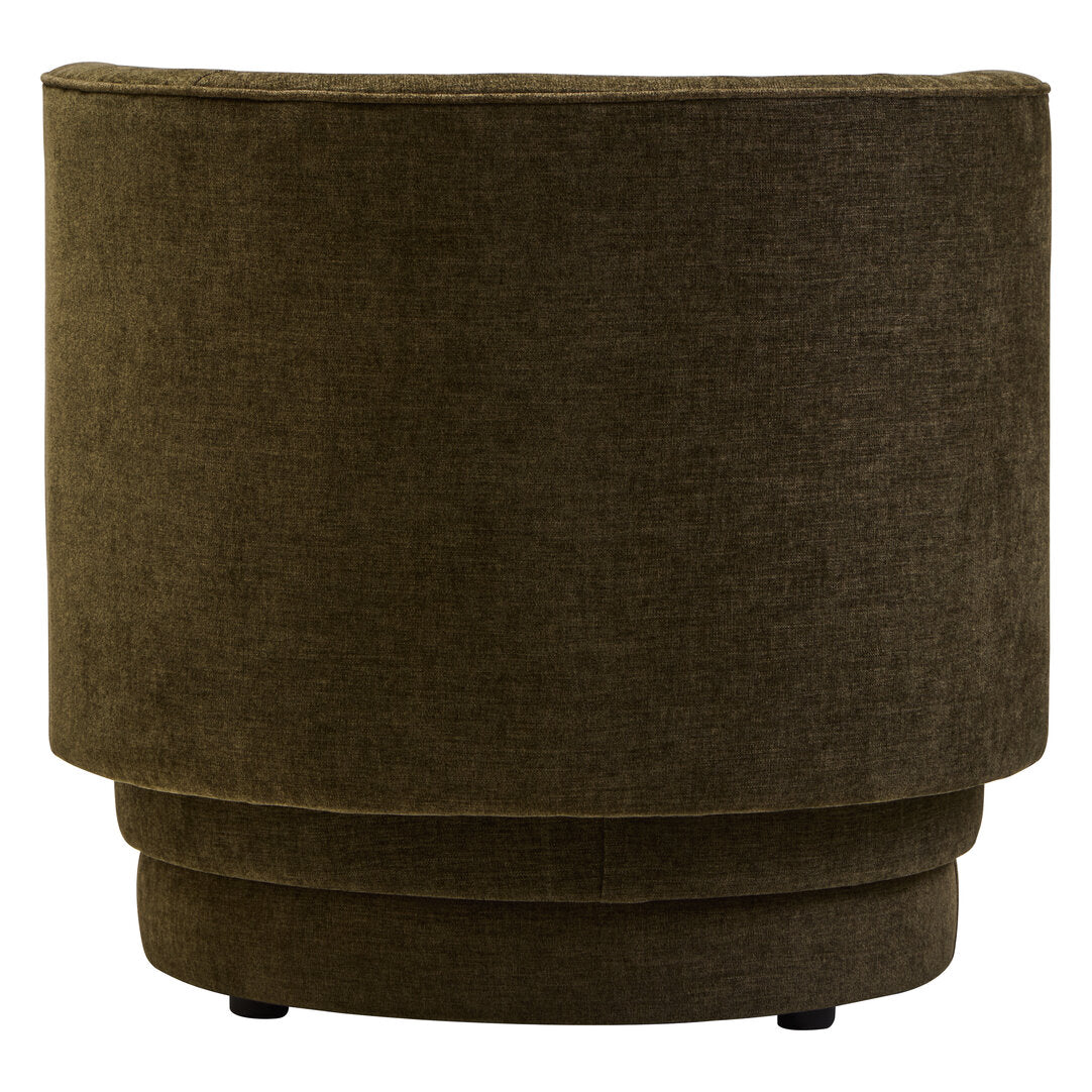 Hudson Forest Green Chenille Curved Chair