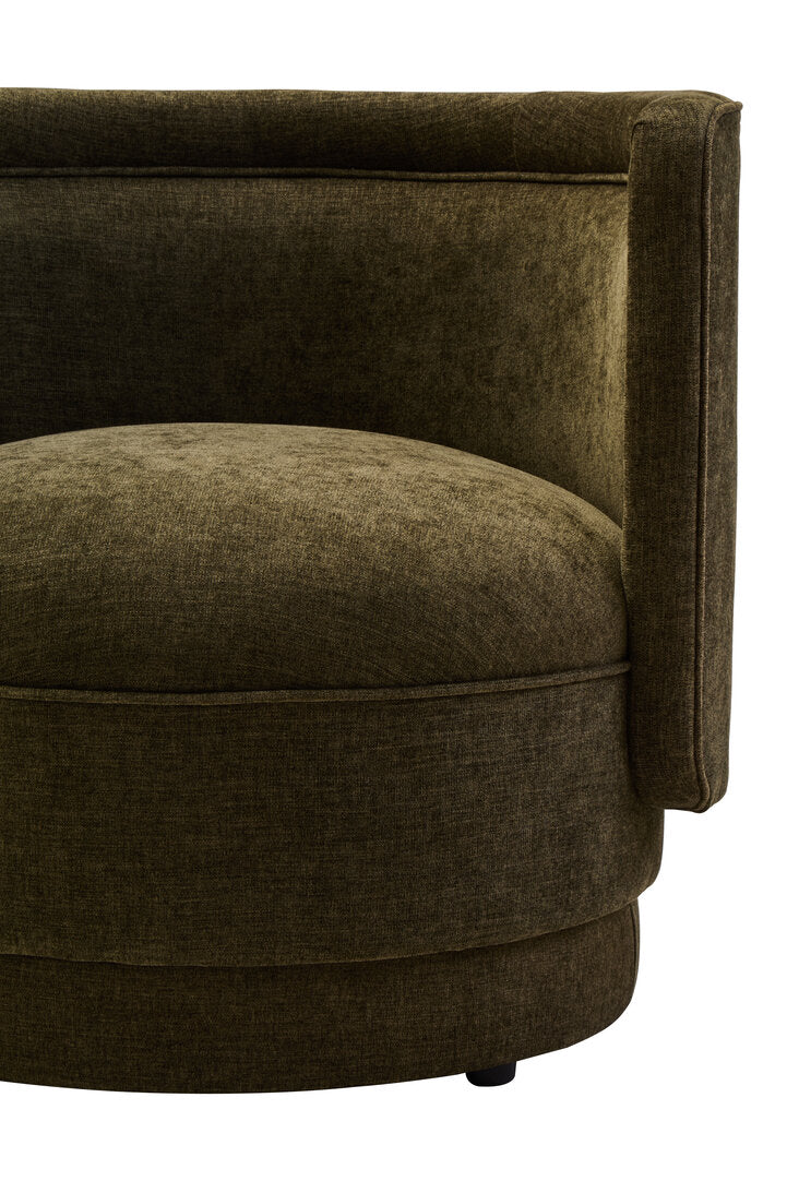 Hudson Forest Green Chenille Curved Chair