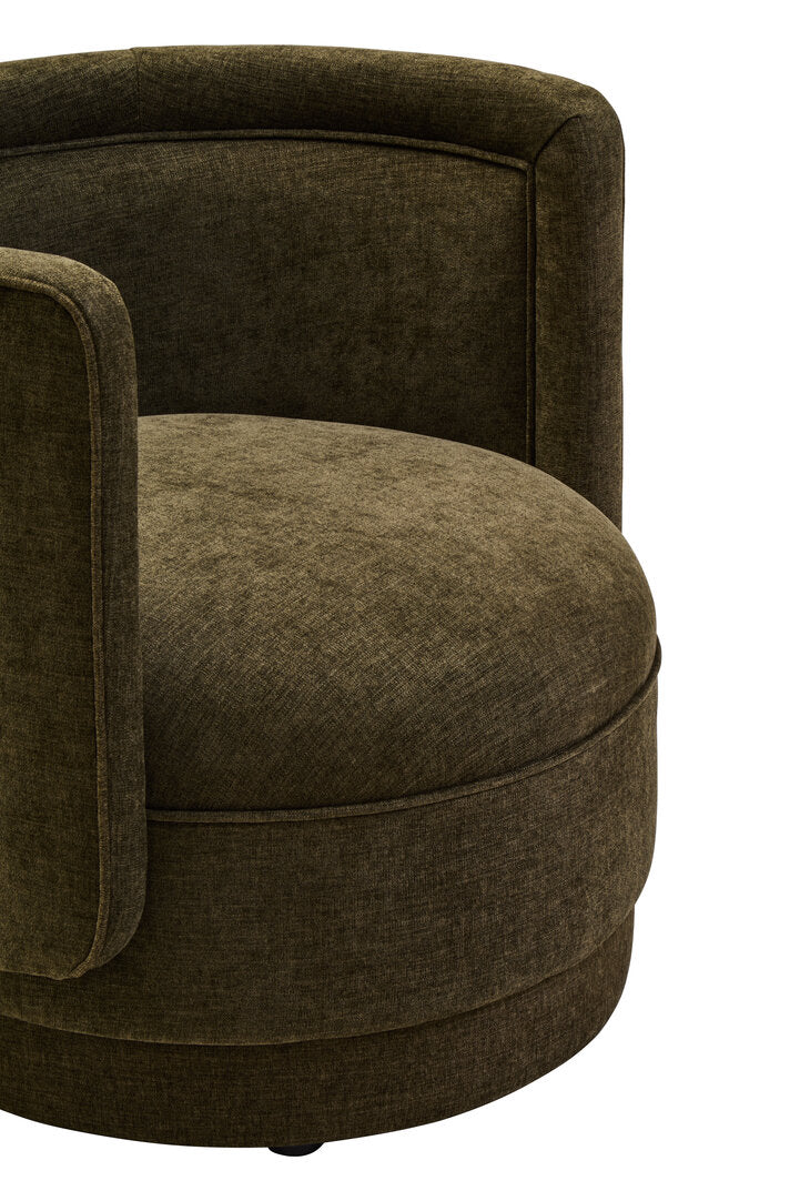 Hudson Forest Green Chenille Curved Chair