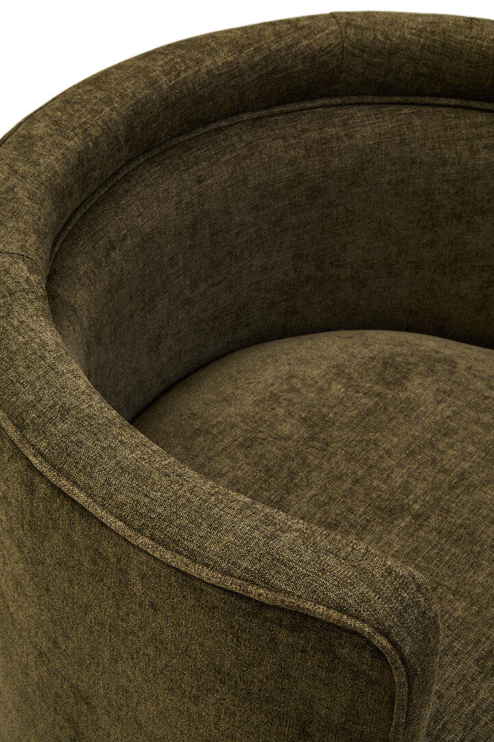 Hudson Forest Green Chenille Curved Chair