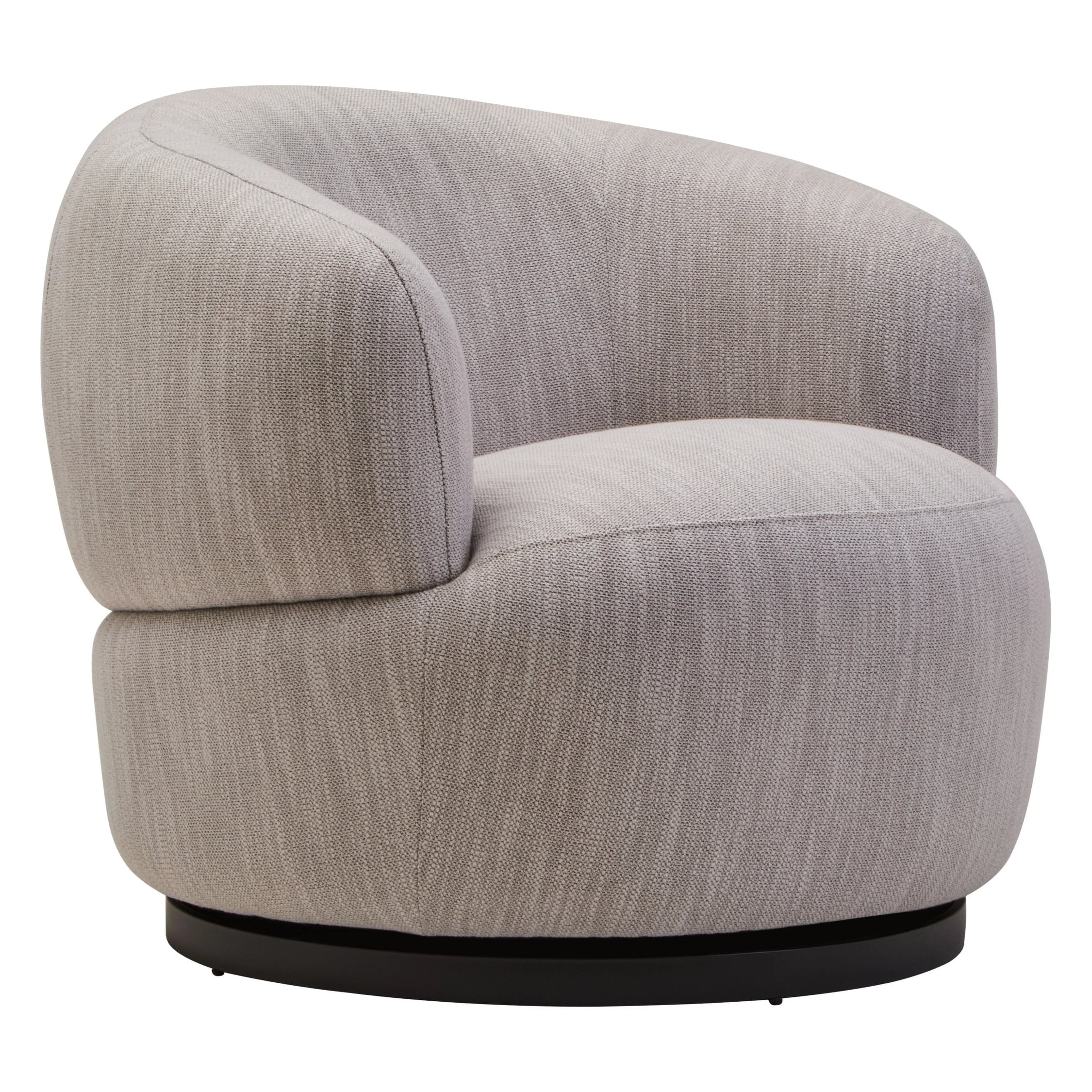 Swell Textured Grey Curved Swivel Chair
