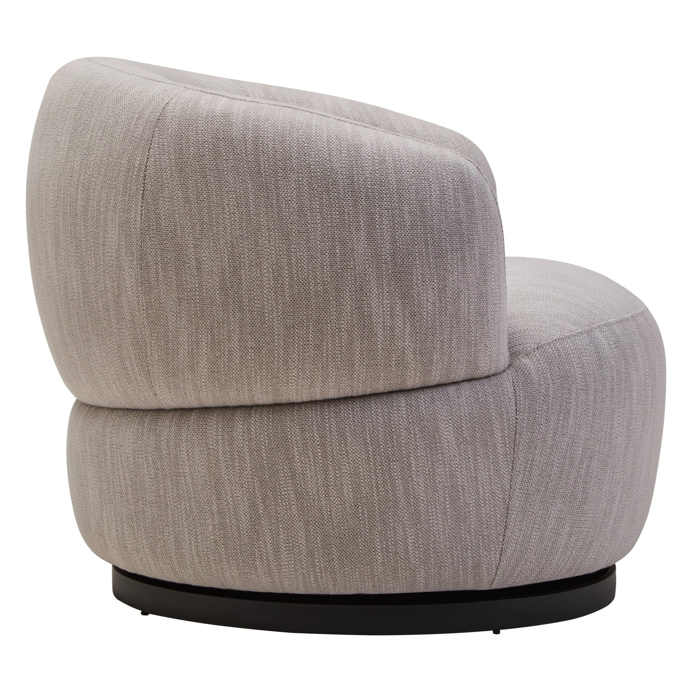 Swell Textured Grey Curved Swivel Chair