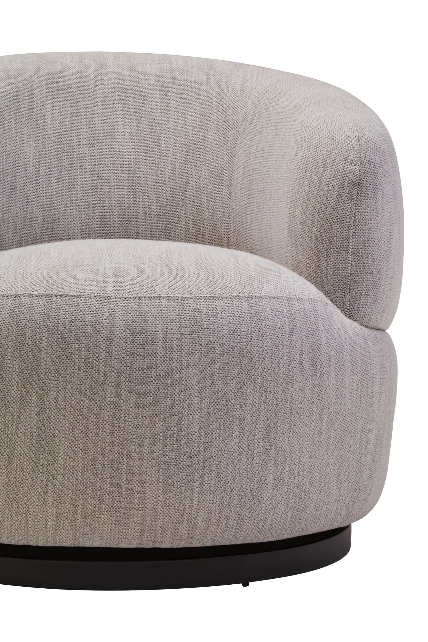 Swell Textured Grey Curved Swivel Chair