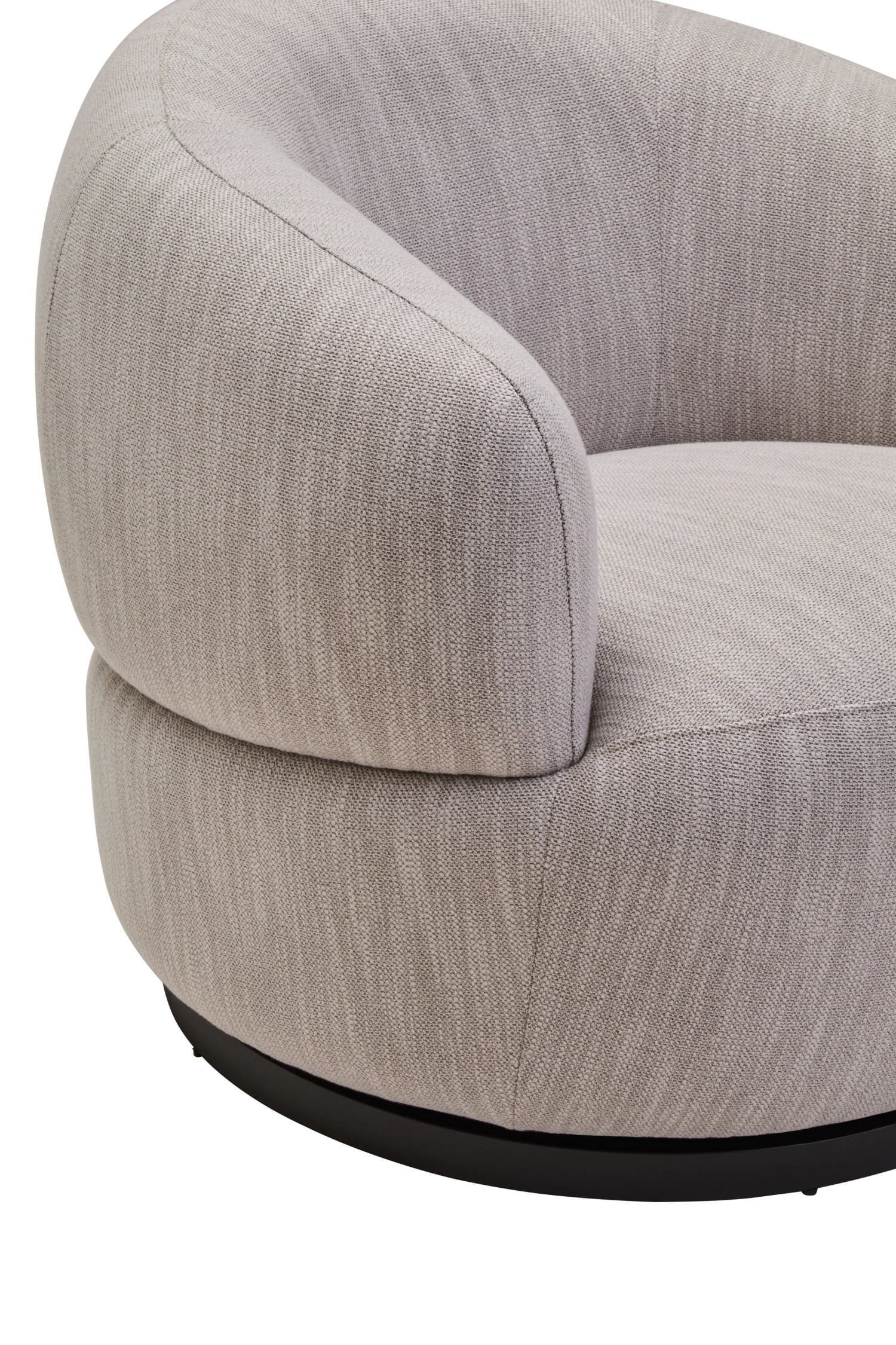 Swell Textured Grey Curved Swivel Chair