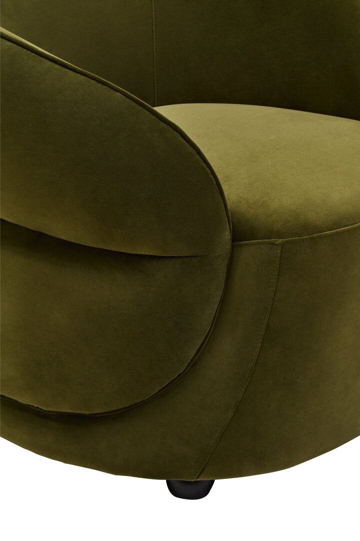 Clover Forest Green Curved Velvet Chair