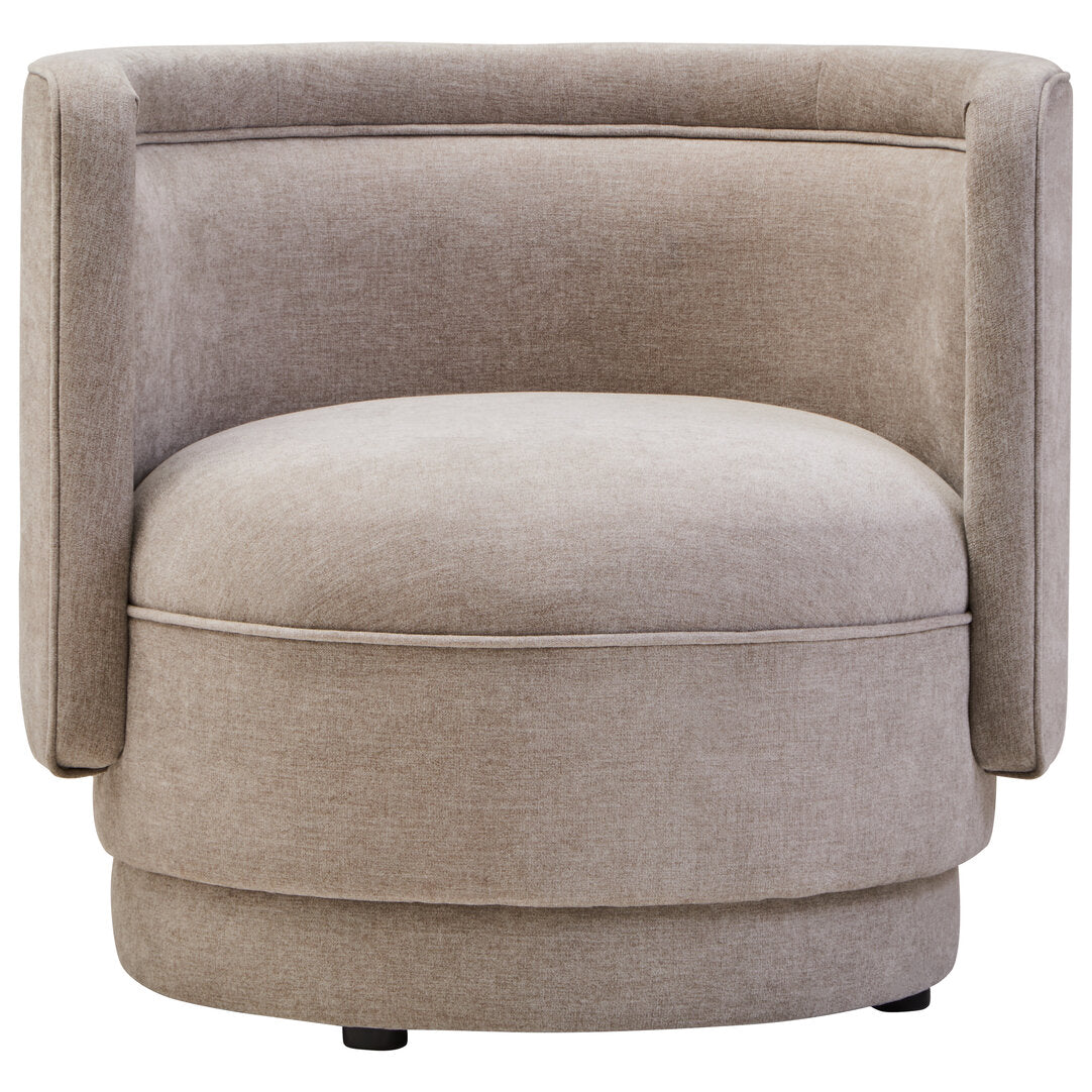 Hudson Taupe Chenille Curved Chair