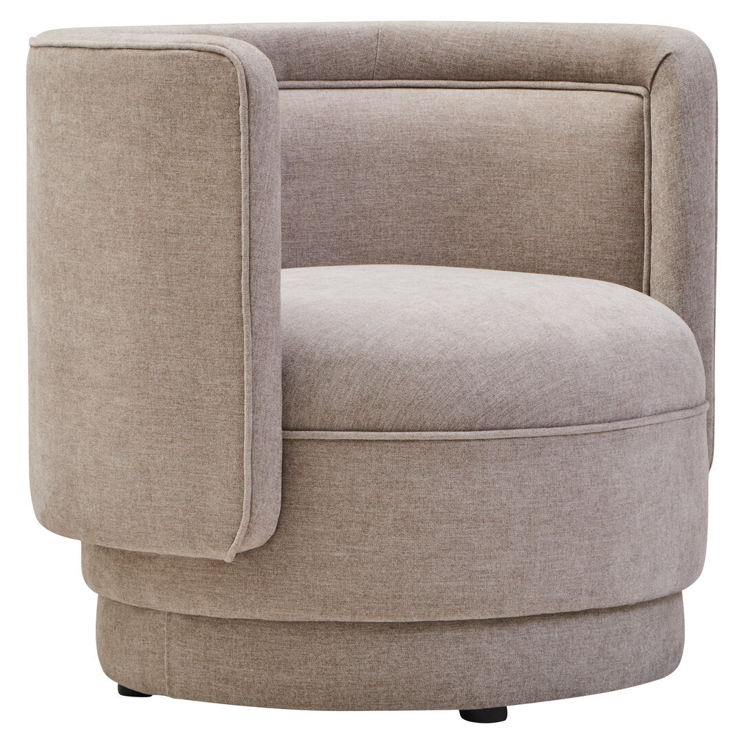 Hudson Taupe Chenille Curved Chair