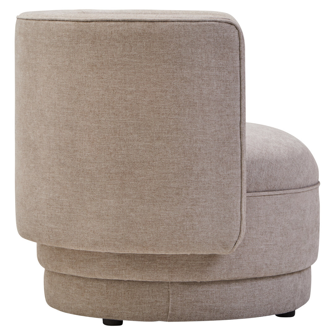 Hudson Taupe Chenille Curved Chair