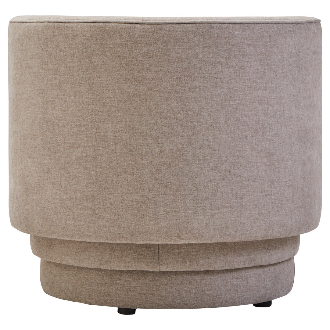 Hudson Taupe Chenille Curved Chair