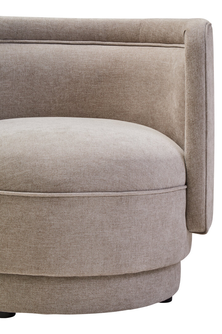 Hudson Taupe Chenille Curved Chair