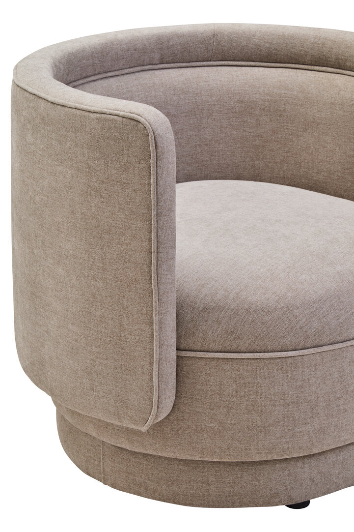 Hudson Taupe Chenille Curved Chair
