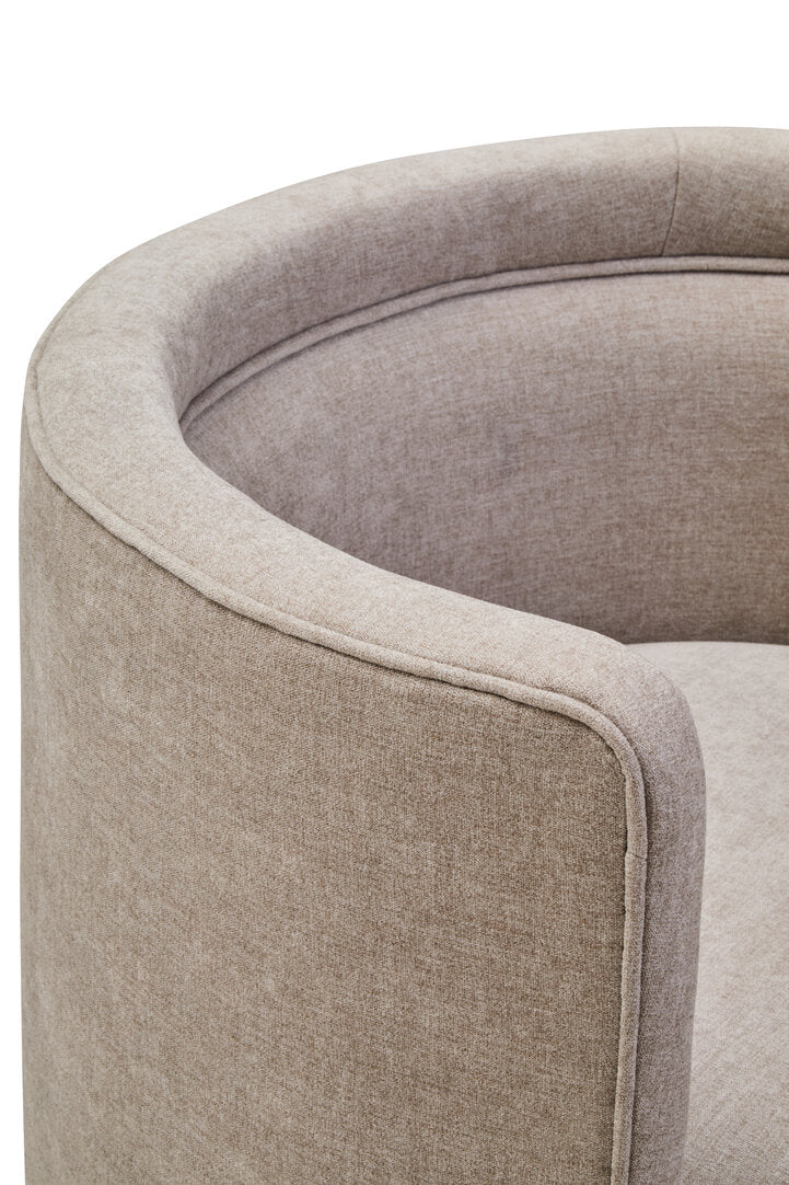 Hudson Taupe Chenille Curved Chair