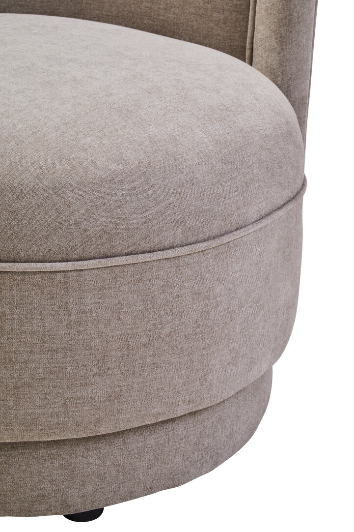 Hudson Taupe Chenille Curved Chair
