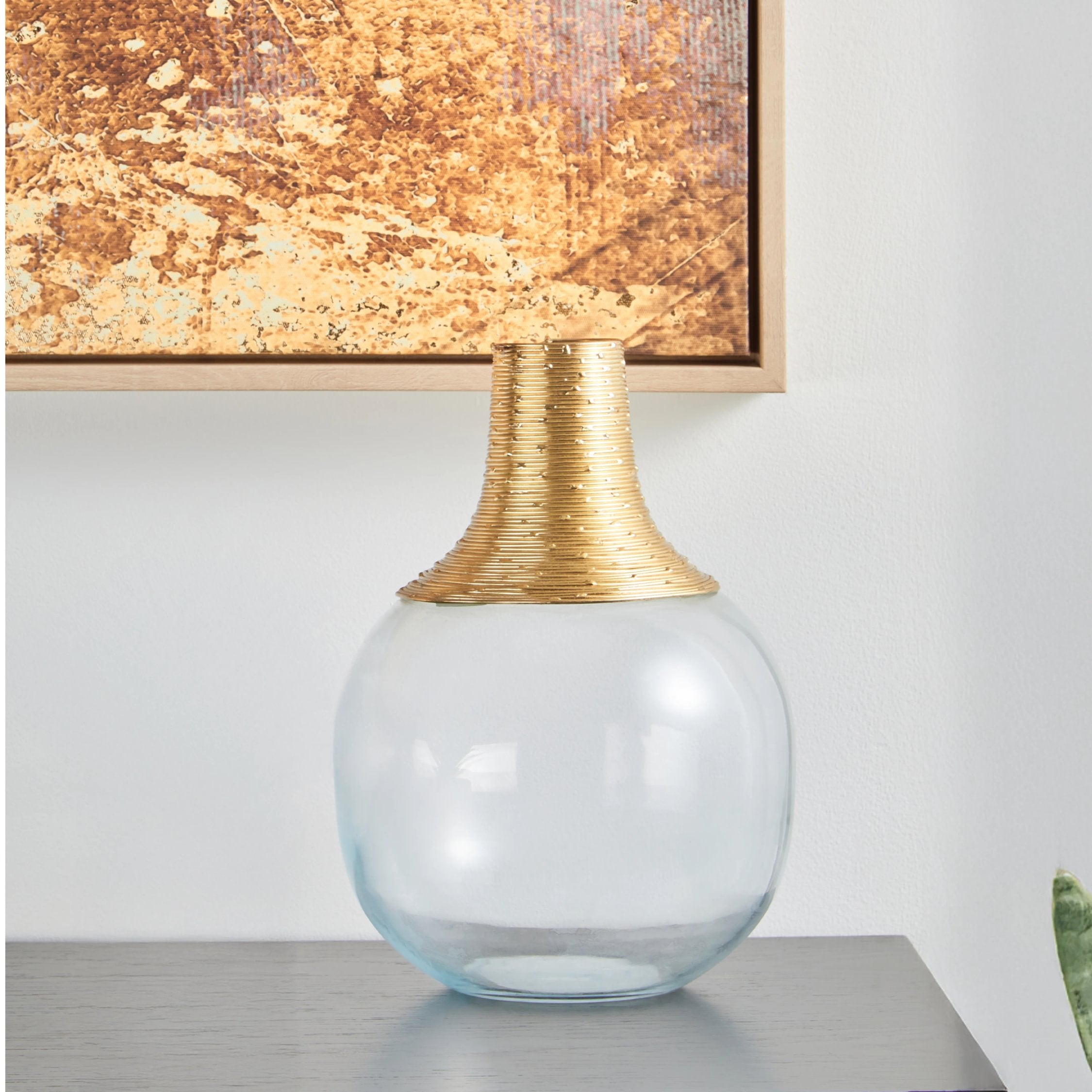 Nocturne Small Glass & Gold Vase