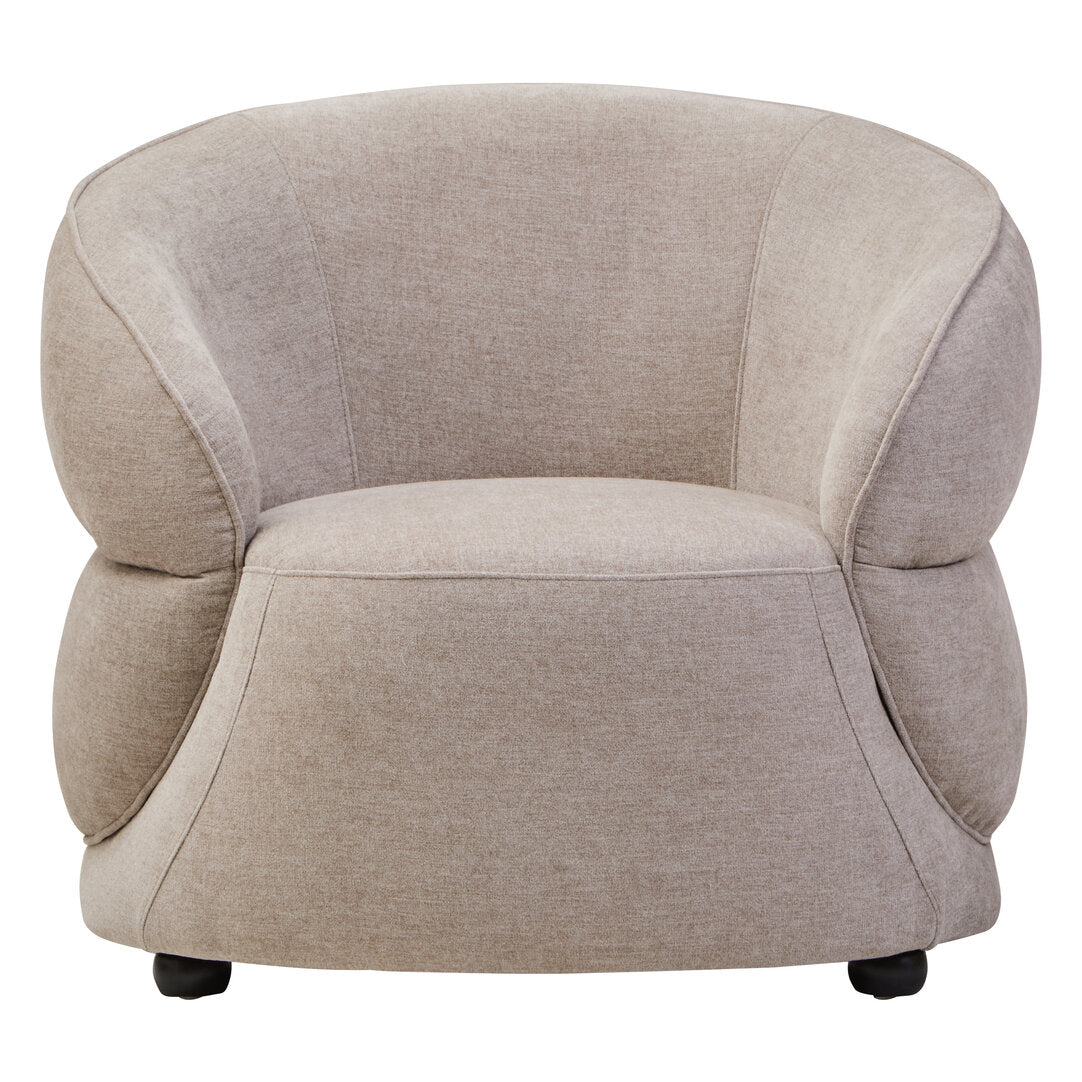Cooper Taupe Chenille Curved Chair