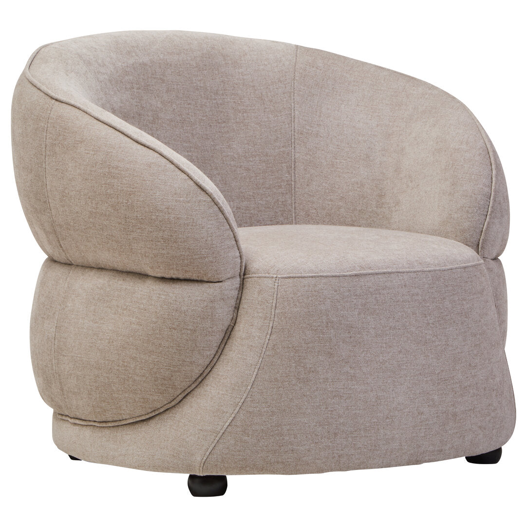 Cooper Taupe Chenille Curved Chair