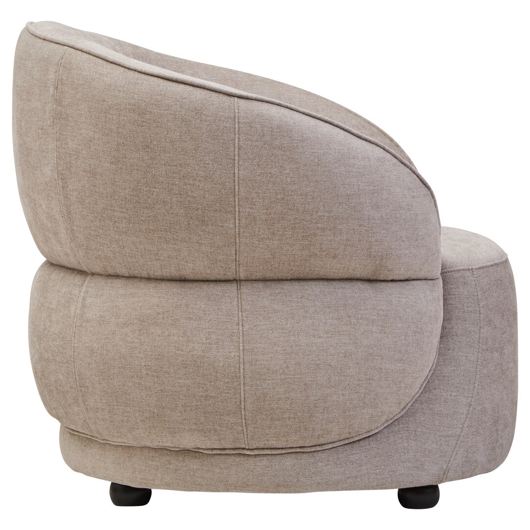 Cooper Taupe Chenille Curved Chair