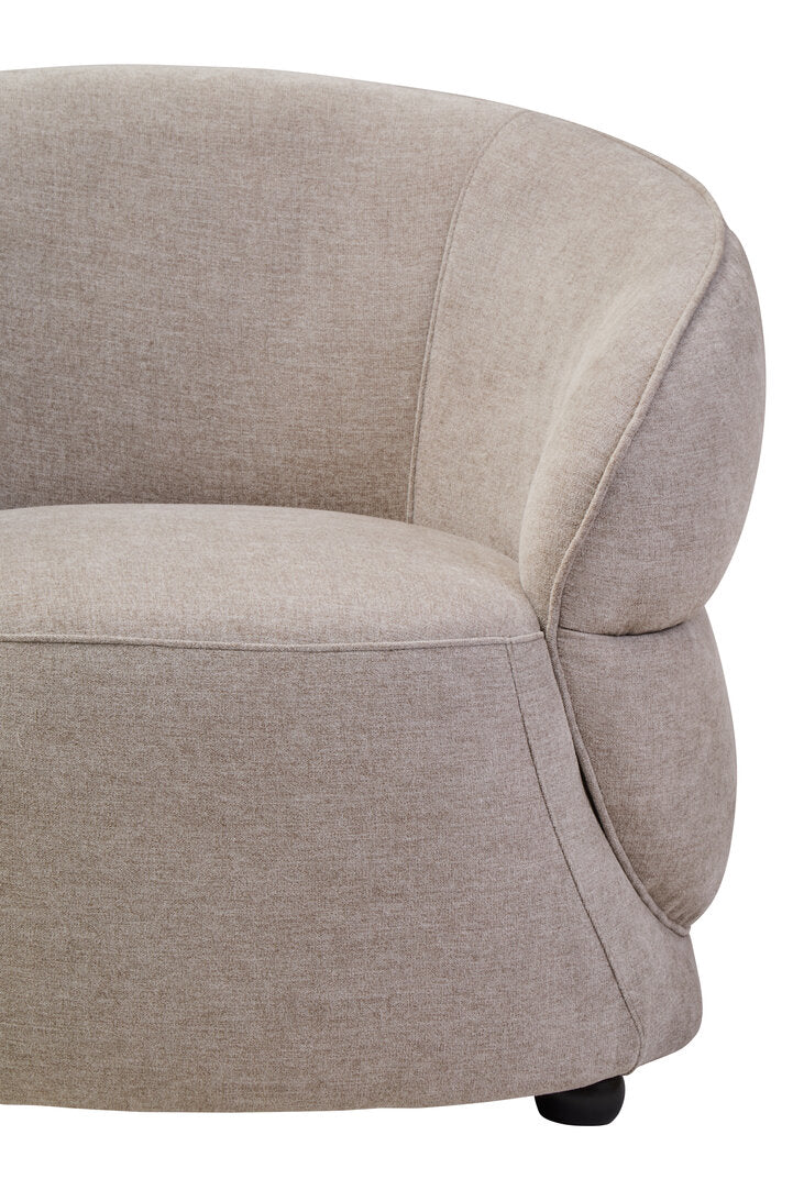 Cooper Taupe Chenille Curved Chair