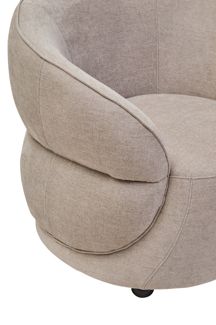 Cooper Taupe Chenille Curved Chair