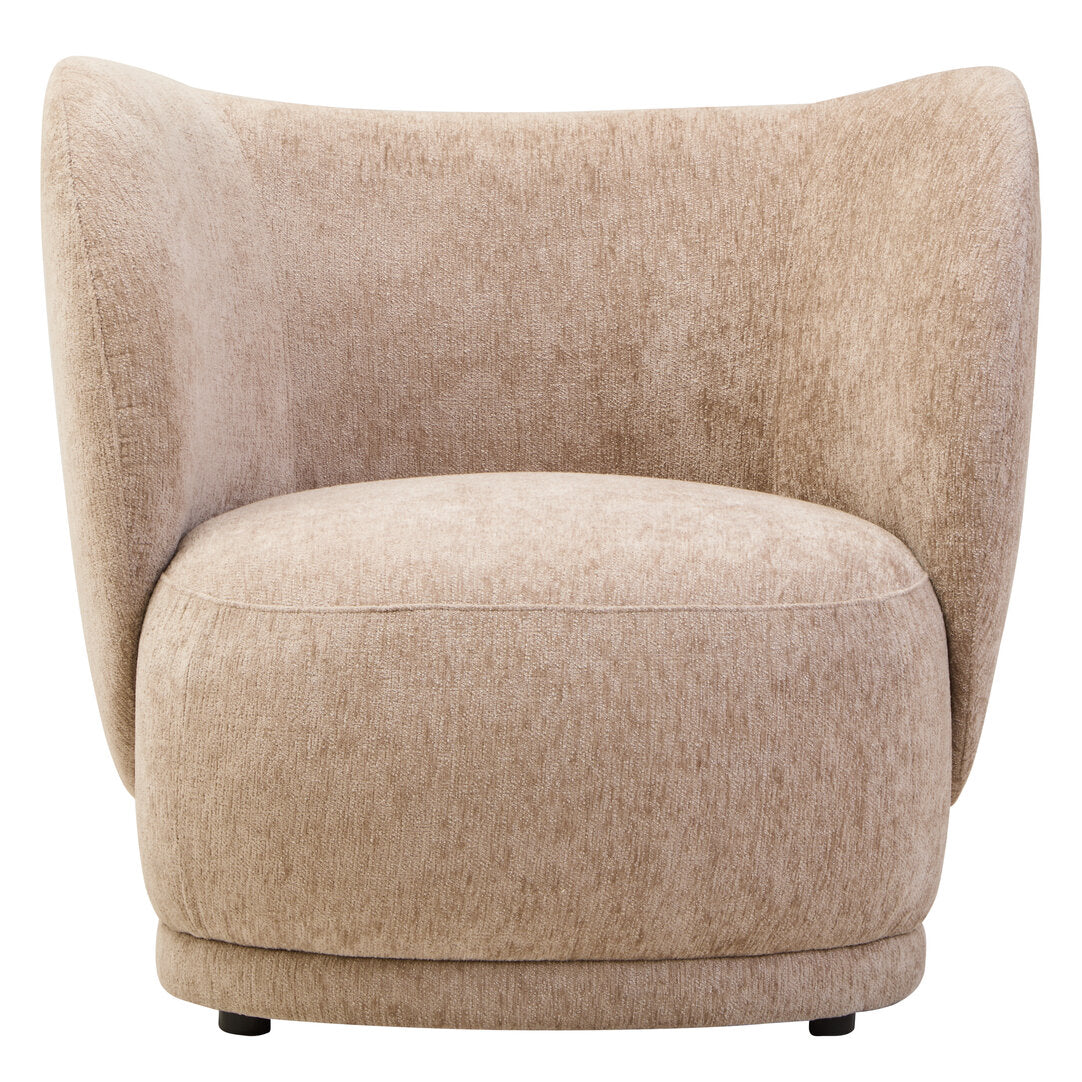 Jude Deep Stone Chenille Curved Chair