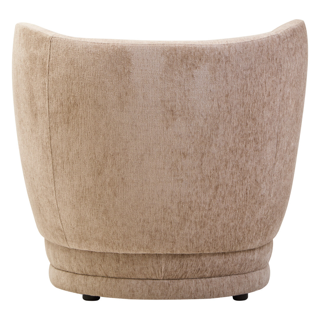 Jude Deep Stone Chenille Curved Chair