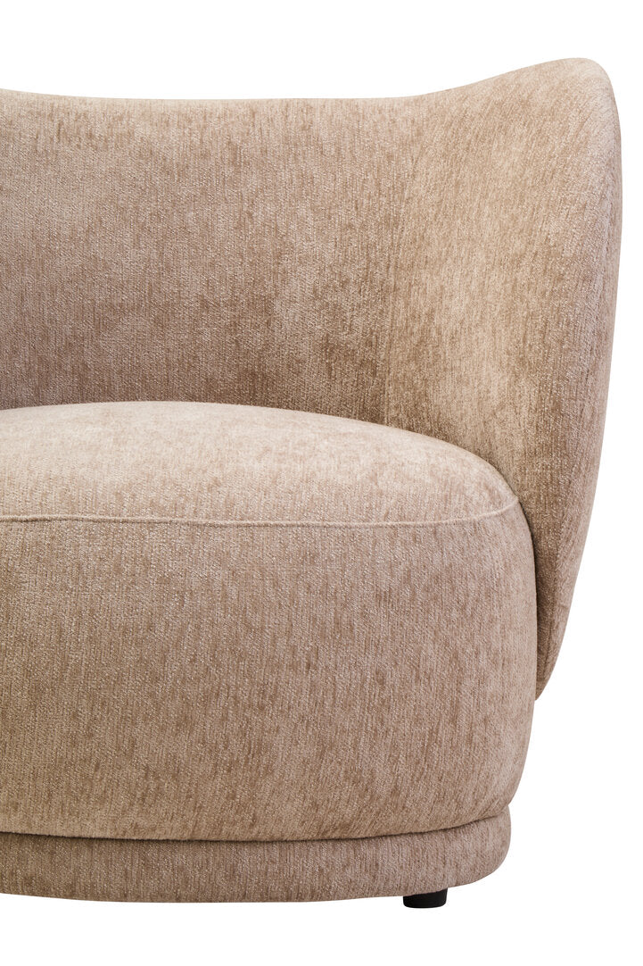 Jude Deep Stone Chenille Curved Chair