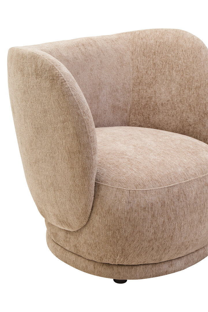 Jude Deep Stone Chenille Curved Chair