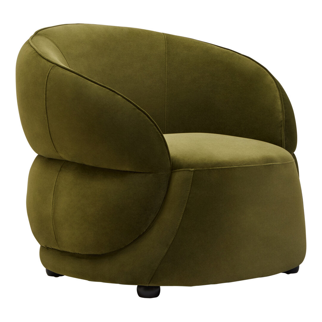 Clover Forest Green Curved Velvet Chair