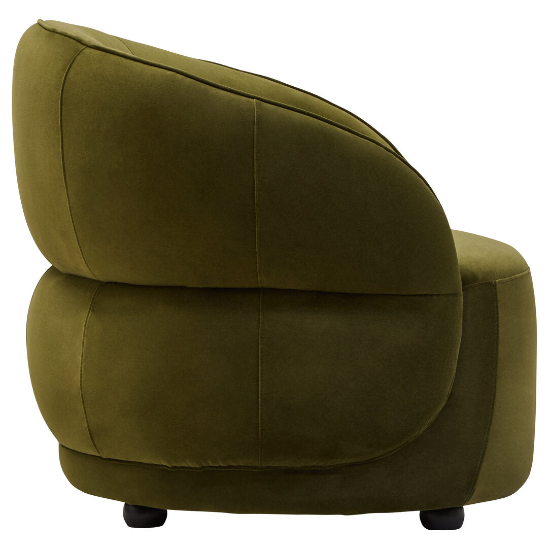 Clover Forest Green Curved Velvet Chair