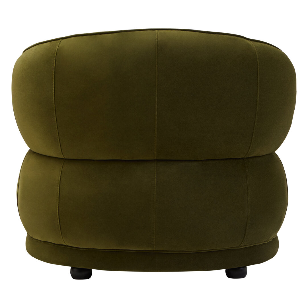 Clover Forest Green Curved Velvet Chair