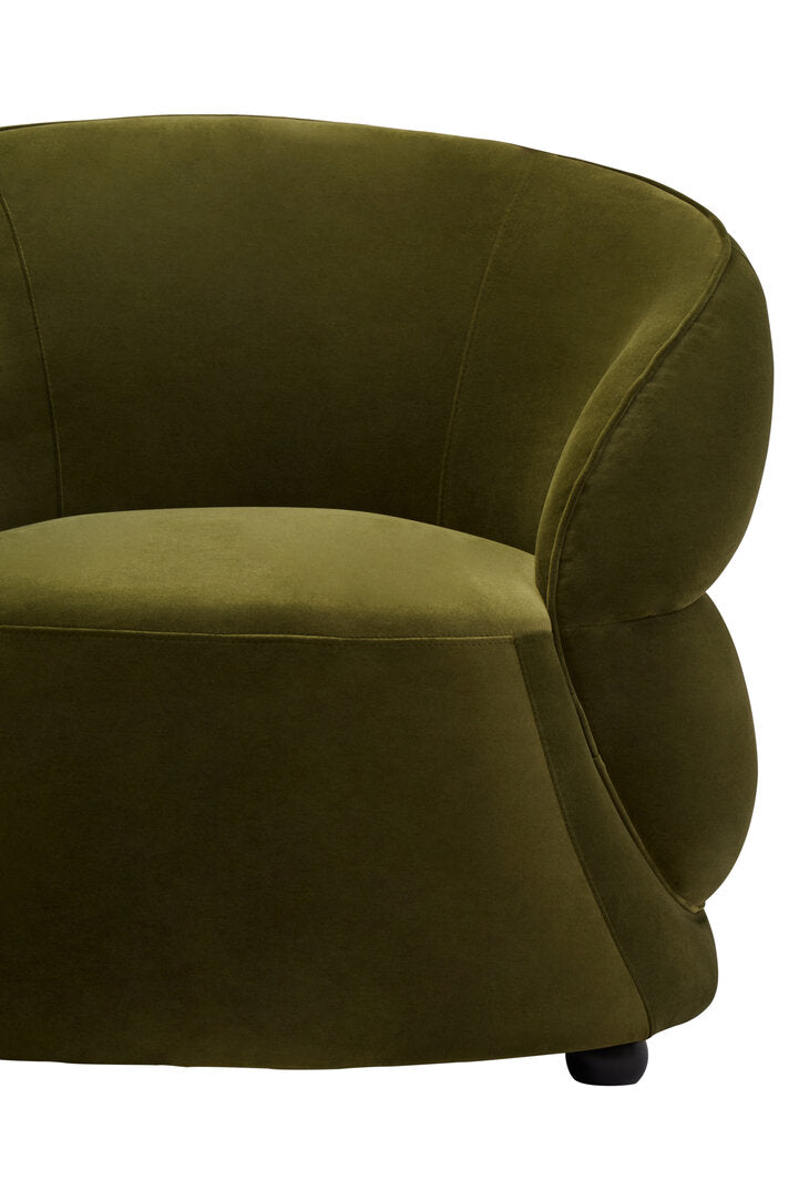 Clover Forest Green Curved Velvet Chair