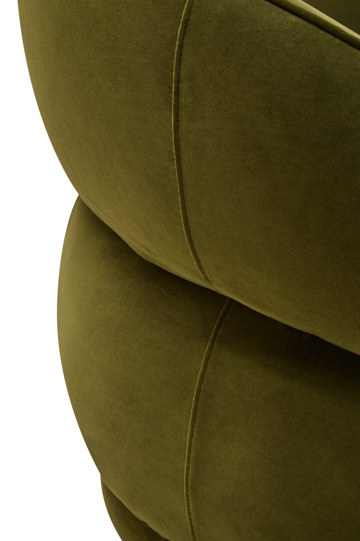 Clover Forest Green Curved Velvet Chair