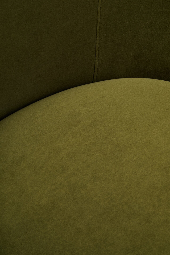 Clover Forest Green Curved Velvet Chair