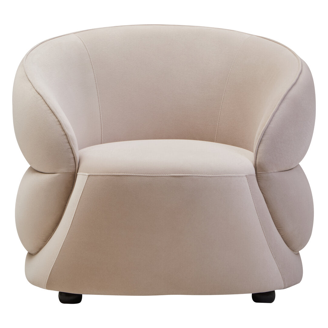 Clover Stone Velvet Curved Chair