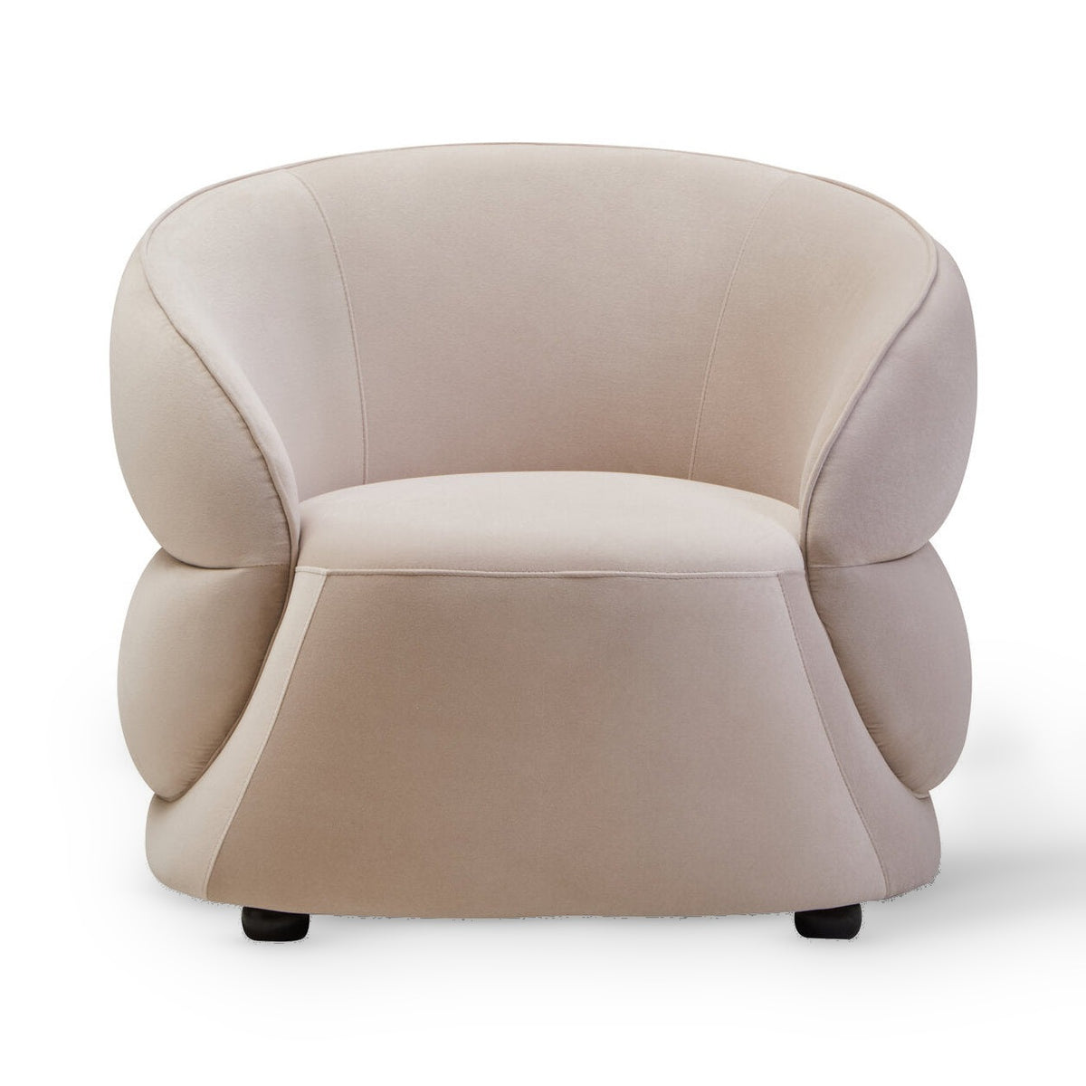 Clover Stone Velvet Curved Chair