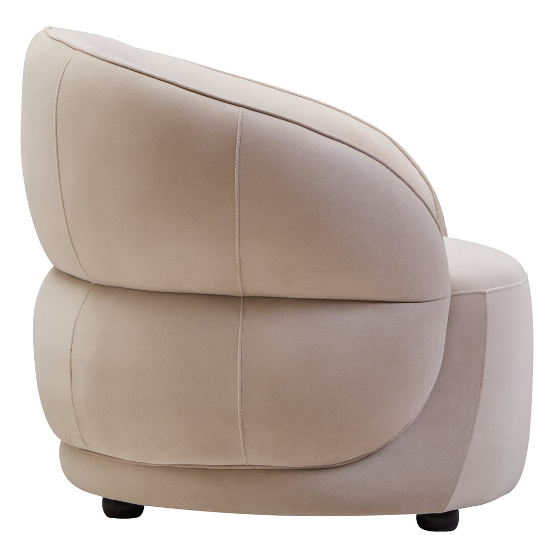 Clover Stone Velvet Curved Chair