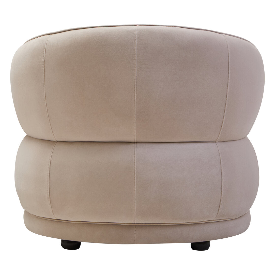 Clover Stone Velvet Curved Chair