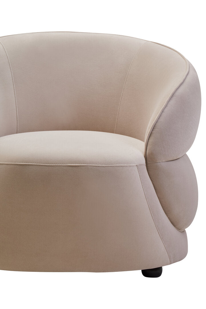 Clover Stone Velvet Curved Chair