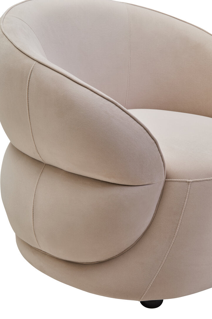 Clover Stone Velvet Curved Chair
