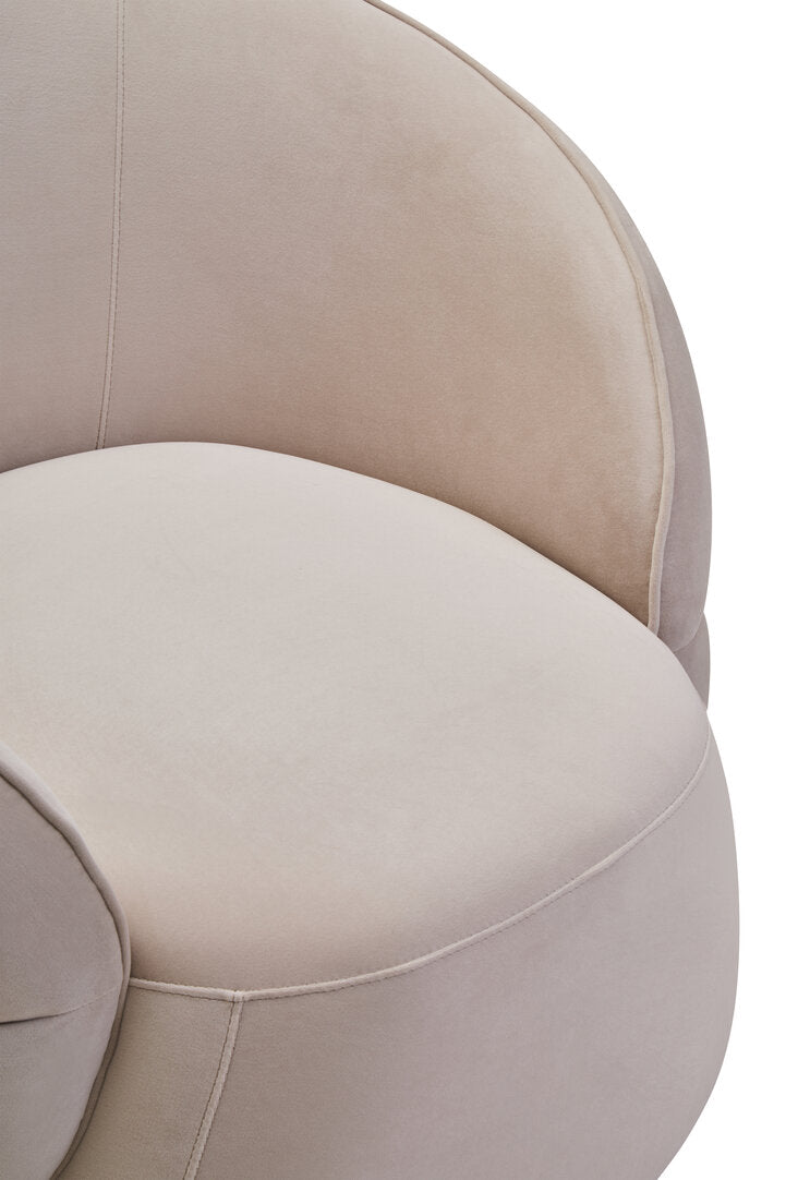 Clover Stone Velvet Curved Chair