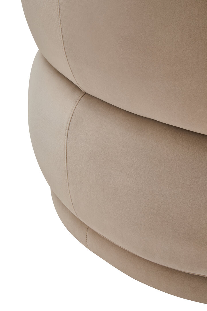Clover Stone Velvet Curved Chair