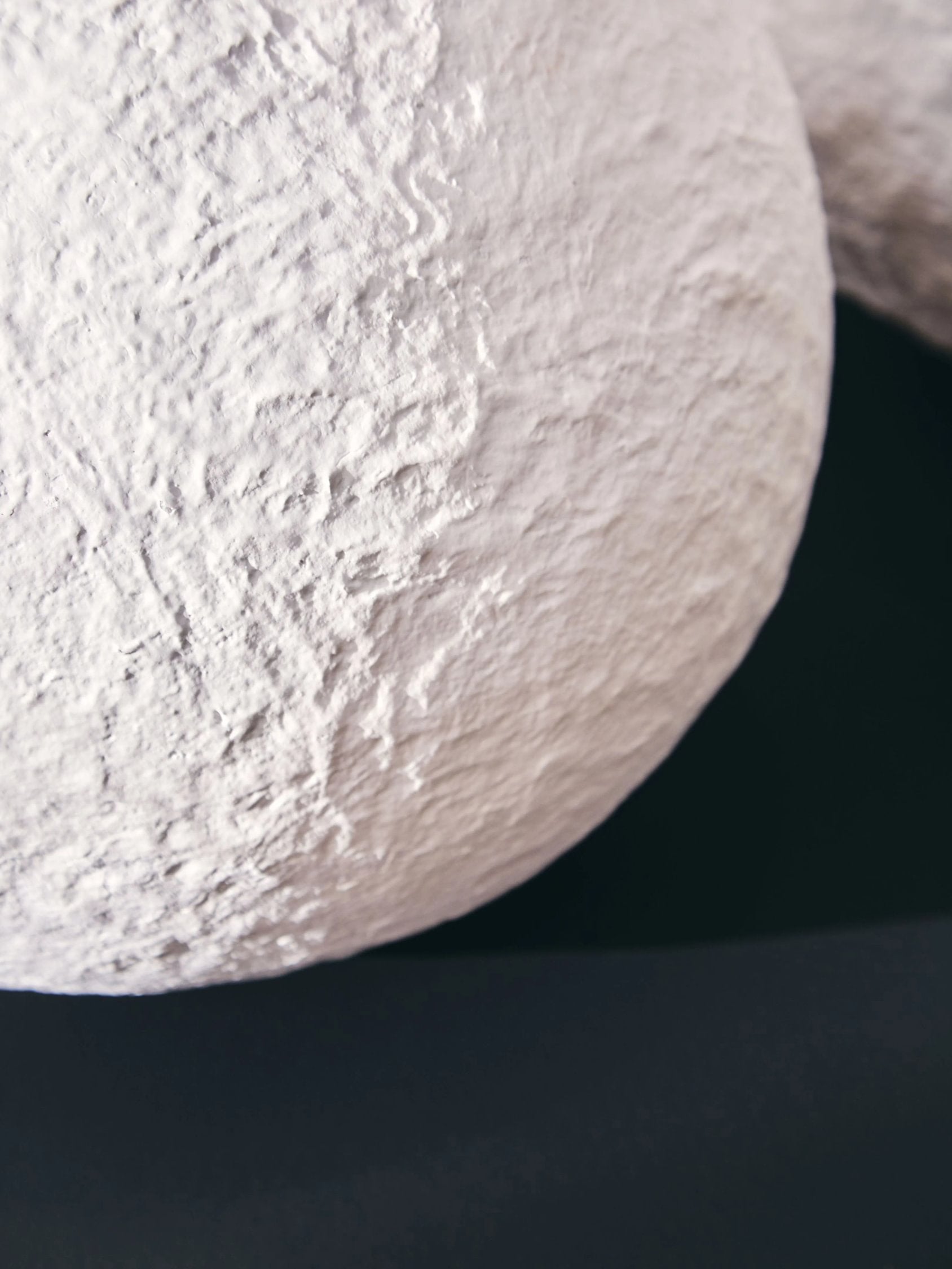 Papyrus Small White Cotton Mache Round Vase